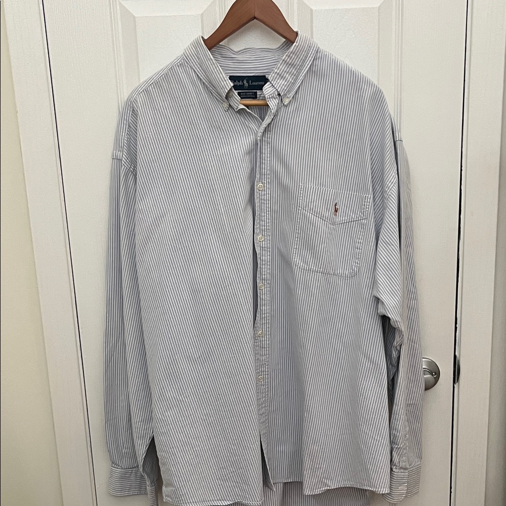 Polo by Ralph Lauren Blue and White Striped Shirt Size XXL - Picture 1 of 6